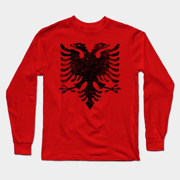 Albanian Eagle Vintage Long Sleeve T-Shirt by Mila46